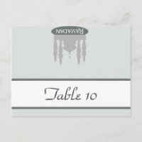 Writable Place Card Soft Blue Islamic Ramadan Blui