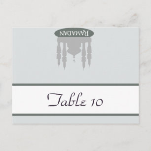 Writable Place Card Soft Blue Islamic Ramadan Blui