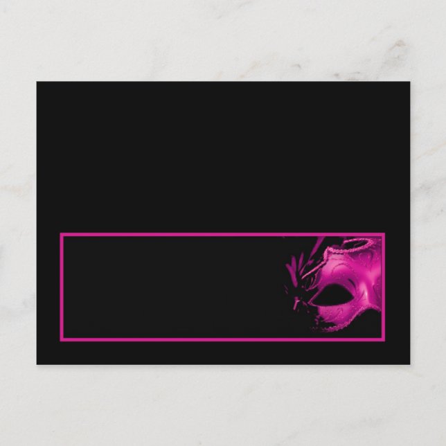 Writable Place Card Sweet 16 Pink Black Party (Front)