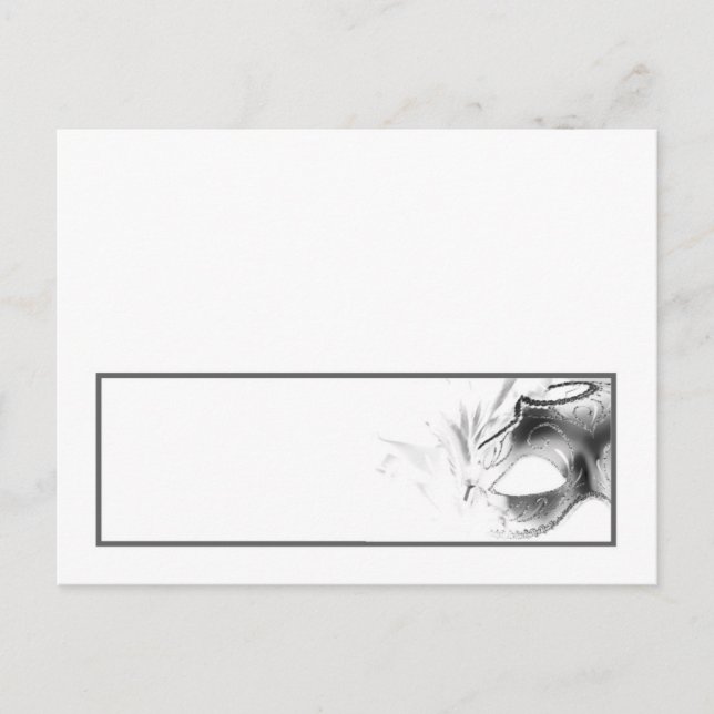 Writable Place Card Sweet 16 Silver White Party (Front)
