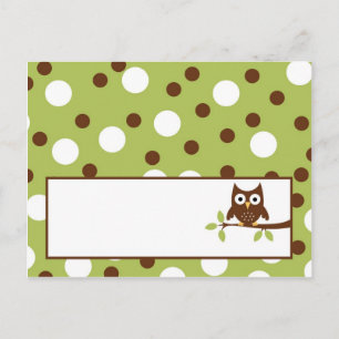 Writable Place Card Woodland Friends Owl