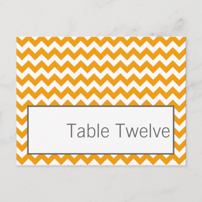 Writable Place Card Yellow Grey Grey Chevron Name (Front)