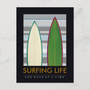 write about surfing postcard