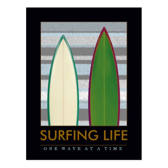 write about surfing postcard