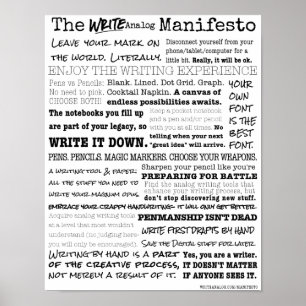 Write Analog Manifesto Poster