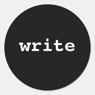 write classic round sticker