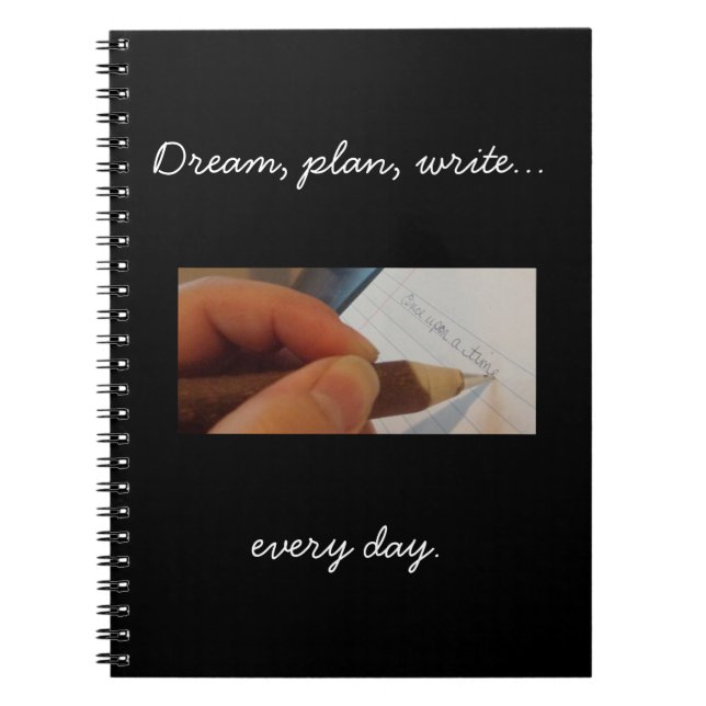 Write Every Day Blank Notebook, black Notebook (Front)