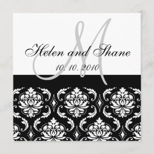 Write Guest's Name on Damask Wedding invitation