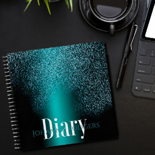 Write in festive deep green: customisable diary notebook