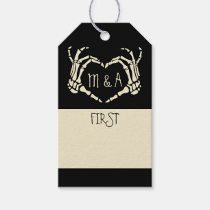 Write-In Style Creepy Goth Marriage Milestone Gift Tags