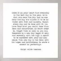 Write it on your heart Quote Ralph Waldo Emerson