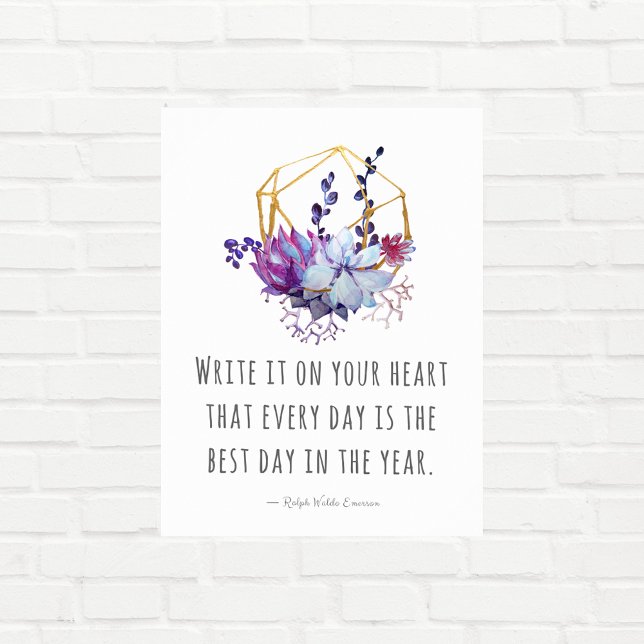 Write It On Your Heart Quote Succulents Poster (Creator Uploaded)