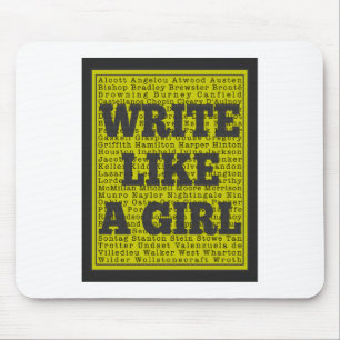 Write Like a Girl Charcoal Mouse Mat