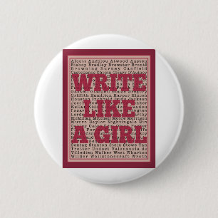 Write Like a Girl Lipstick 6 Cm Round Badge