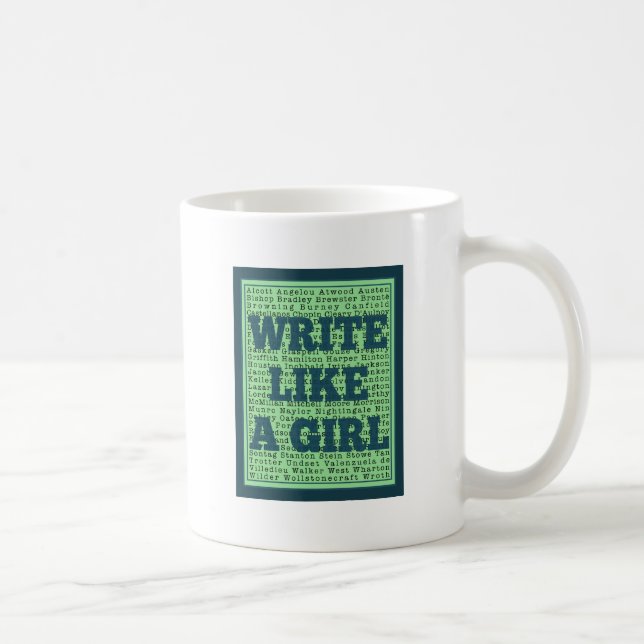 Write Like a Girl Peacock Coffee Mug (Right)