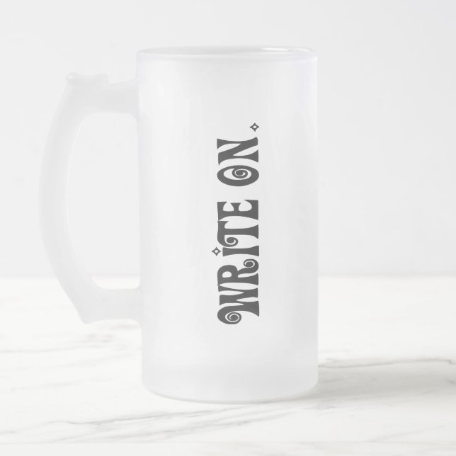 Write On (Ver 3) Frosted Glass Beer Mug (Left)