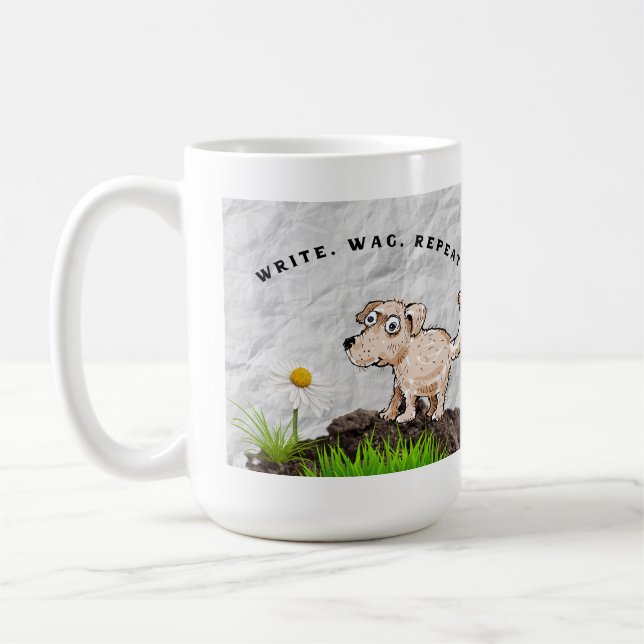 Write, Wag Repeat, a Writing Dog Lover's Mug (Left)