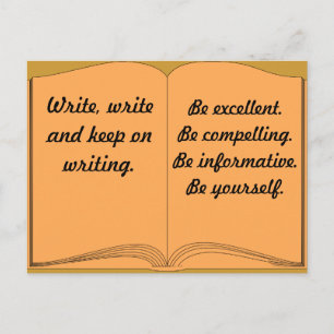 Write, Write and Keep On Writing Postcard