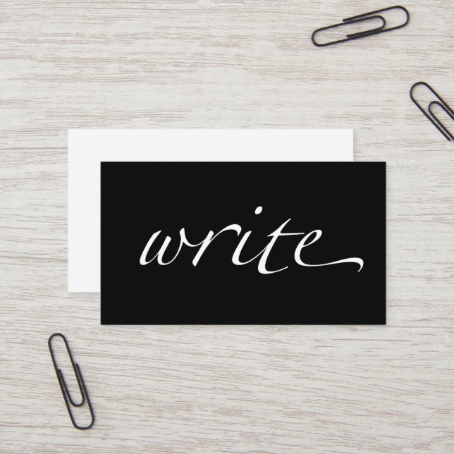 Write: Writer, Copywriter, Freelance Writer Business Card (Front/Back In Situ)