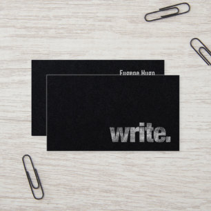 Write: Writer, Freelance Writer, Author on Black Business Card