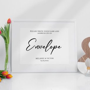 Write your Address on Envelope Wedding Sign Poster