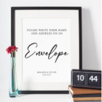 Write your Address on Envelope Wedding Sign Poster