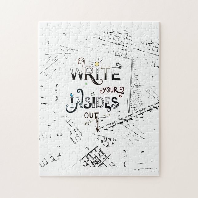 Write your Insides OUT! Motivational writers motto Jigsaw Puzzle (Vertical)