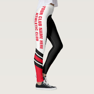 "Write Your Name" Black/White/Red Leggings