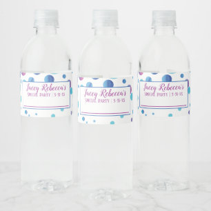 Write Your Name Blue, Pink Polka Dots Labels