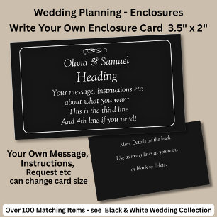 Write Your Own Enclosure Card, Black White Card