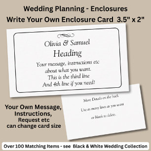 Write Your Own Enclosure Card, Black White Card