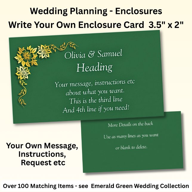 Write Your Own Enclosure Card, Emerald Green Gold (Creator Uploaded)
