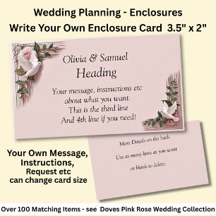 Write Your Own Enclosure Card, Pink Roses & Doves 