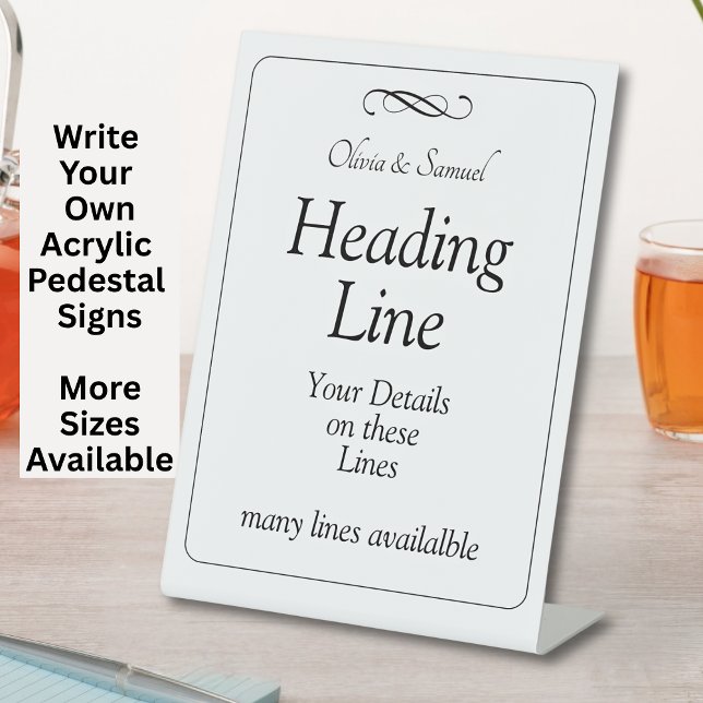 Write Your Own Pedestal Sign Black White  (Creator Uploaded)