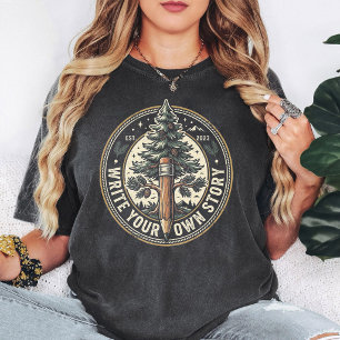 Write Your Own Story Pencil Tree Emblem T-Shirt