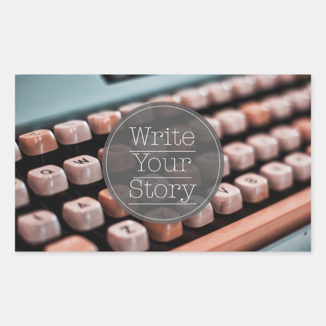 Write Your Story Rectangular Sticker (Front)