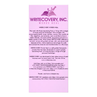 WRITECOVERY Information Card