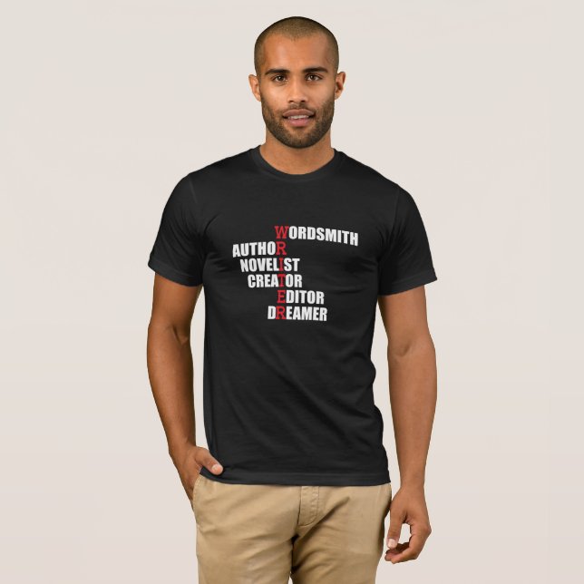 Writer Acrostic Men's T-Shirt (Dark) (Front Full)