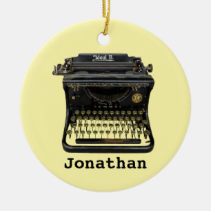 Writer Antique Typewriter Design Ceramic Ornament