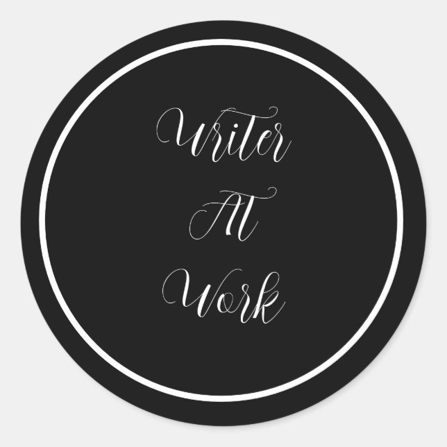 Writer At Work Classic Round Sticker (Front)