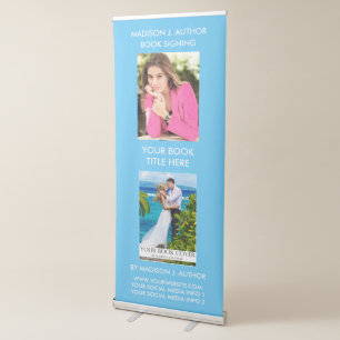 Writer Author Book Cover Author Photo Lt. Blue Retractable Banner