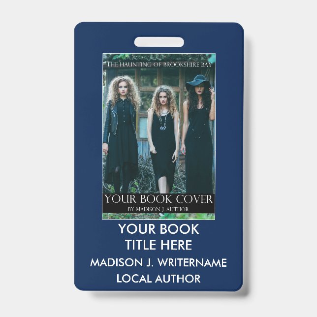 Writer Author Book Cover - Blue or Pick Colour ID Badge (Front)