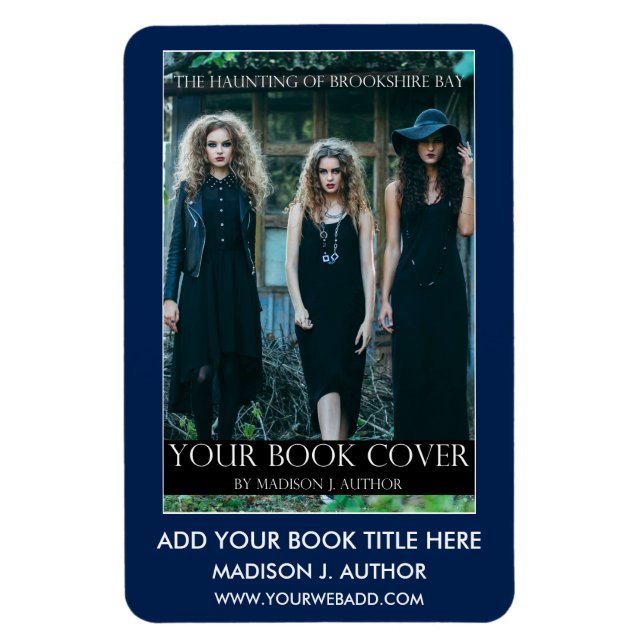 Writer Author Book Cover Blue or Pick Colour Magnet (Vertical)