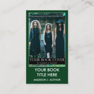 Writer Author Book Cover Green or Pick Colour Business Card