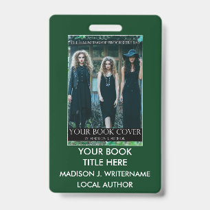 Writer Author Book Cover - Green or Pick Colour ID Badge