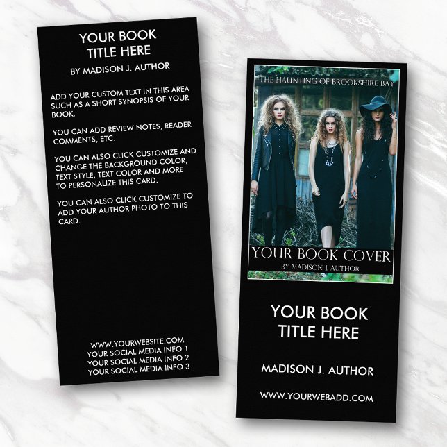 Writer Author Book Cover Large Bookmark or Rack Card (Customize to change text size, style, background color and more.)