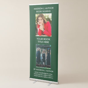 Writer Author Book Cover Photo Green or Pick Colou Retractable Banner