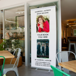 Writer Author Book Cover Photo - Pick Colour Retractable Banner