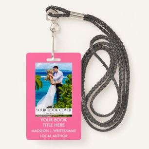 Writer Author Book Cover - Pink or Pick Colour ID Badge