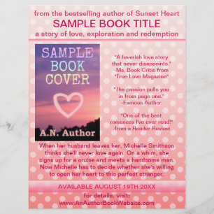 Writer Author Book Promotion Pink White Polka Dot Flyer